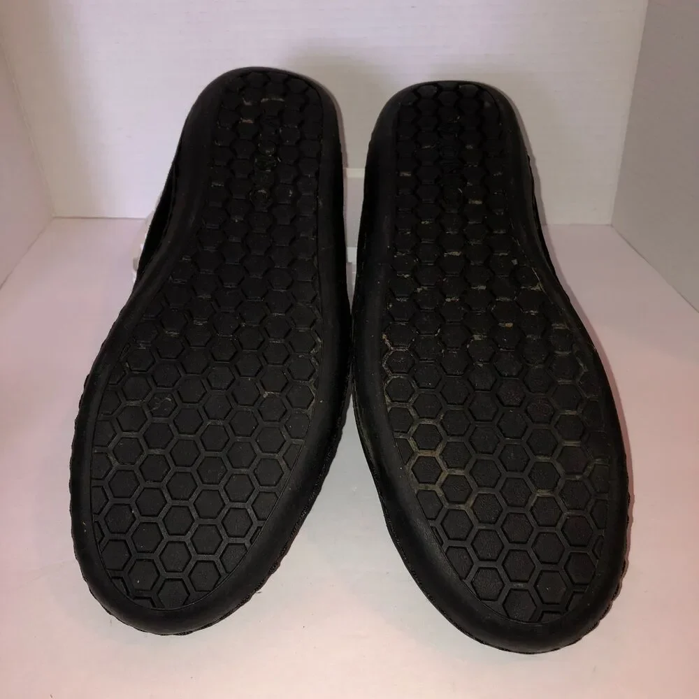 Vionic Adler Mens Size 13 Black Suede Faux Fur Lined Moccasin Slippers Shoes